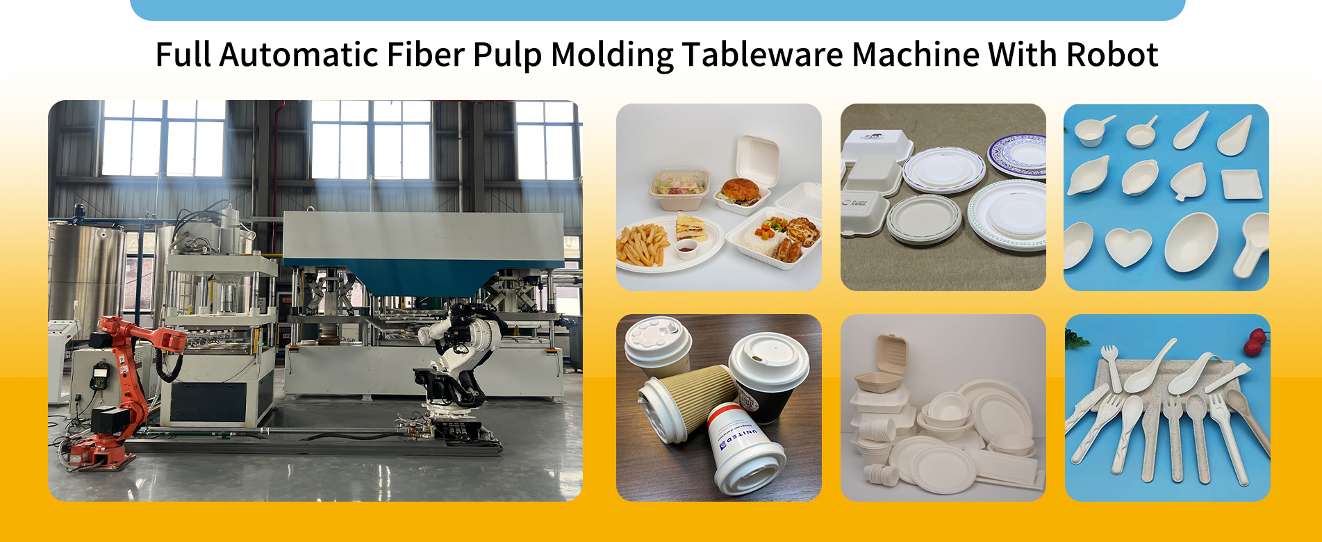 bagasse pulp tableware machine with robort